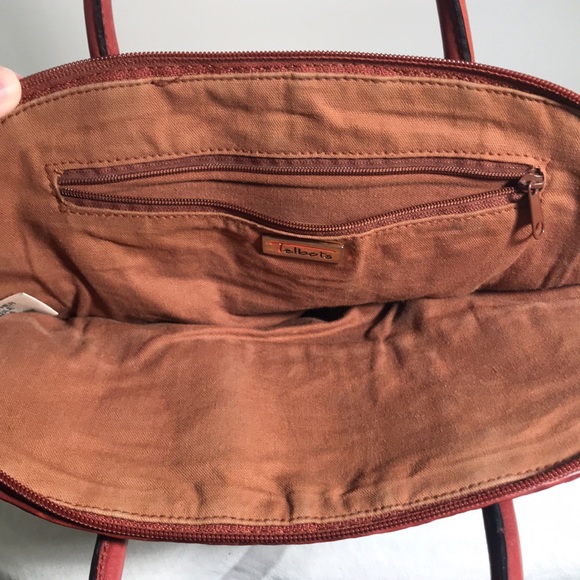 Talbots Leather Weave Handbag in Cinnamon Color - Picture 5 of 12